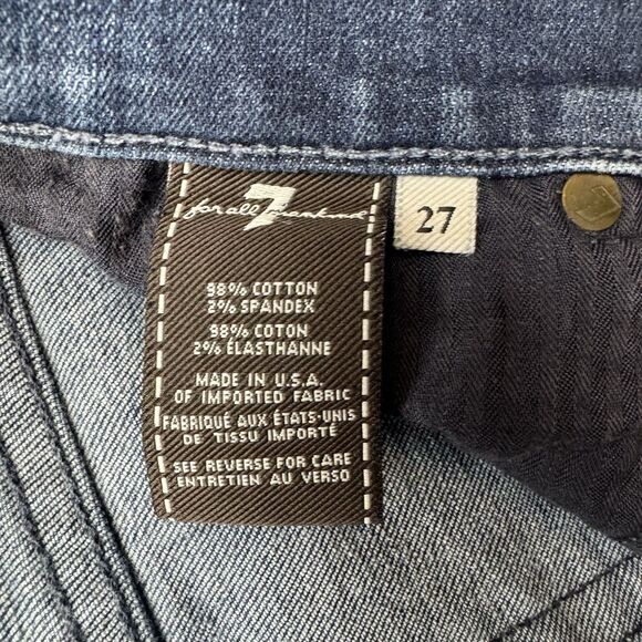 7 For All Mankind Roxanne Mid-Rise Slim Straight Leg Denim Women's Jeans Size 27 - Picture 5 of 8